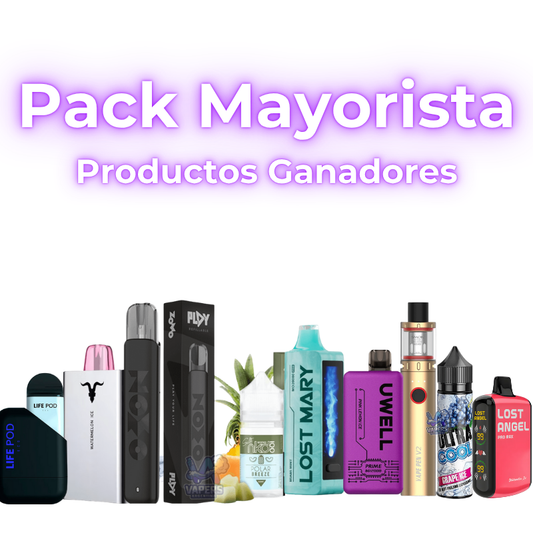 Pack mayorista - Vapers Ganadores Recargables, Desechables y Líquidos de Alta Rotación