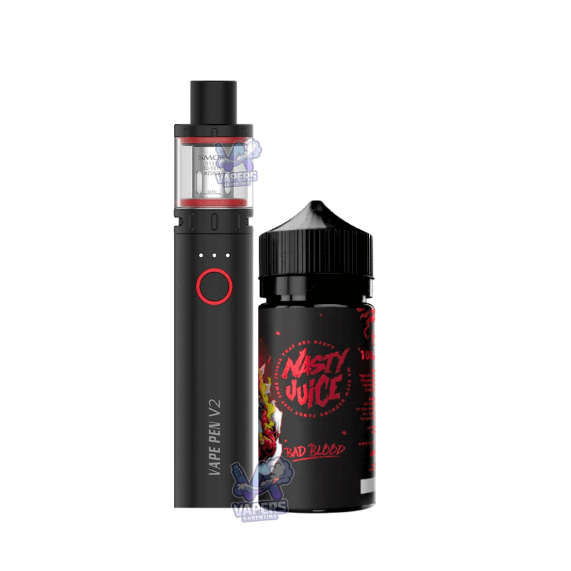 Combo Smok Vape Pen 22 Vaper Recargable + Líquido E-Juice Nasty 100mL 3mg