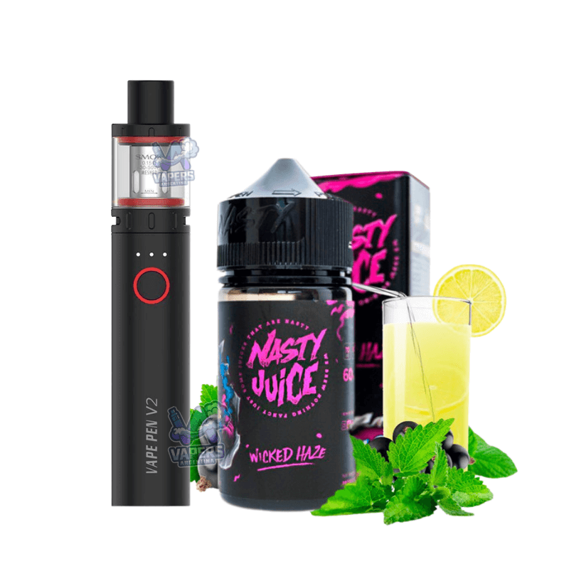 Combo Smok Vape Pen 22 Vaper Recargable + Líquido E-Juice Nasty 100mL 3mg