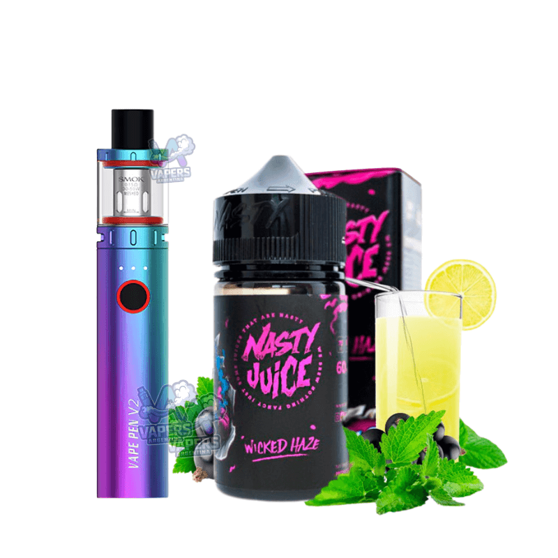 Combo Smok Vape Pen 22 Vaper Recargable + Líquido E-Juice Nasty 100mL 3mg
