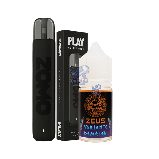 Zomo Play + Zeus Salt 0% Nicotina 100% Placer